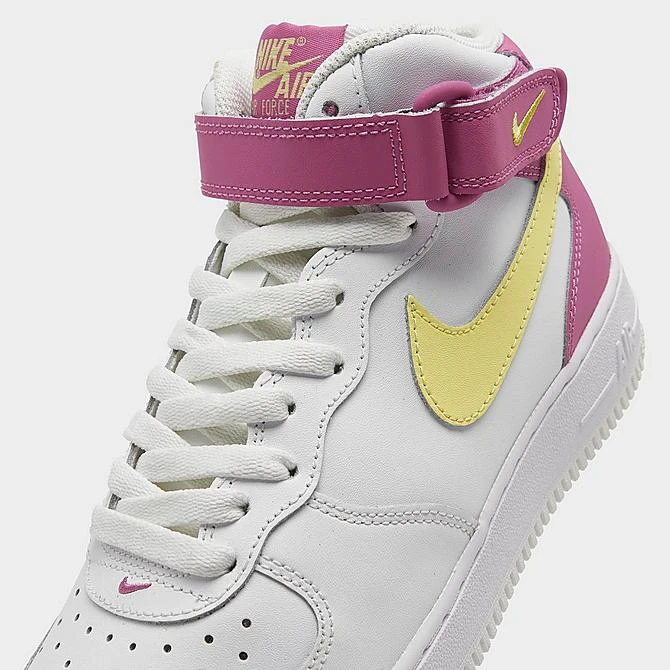 Big Kids' Nike Air Force 1 MId '07 LE Casual Shoes Summit White/Citron Tint/Cosmic Fuchsia/White - DH2933 100 5 Big Kids' Nike Air Force 1 MId '07 LE Casual Shoes Summit White/Citron Tint/Cosmic Fuchsia/White - DH2933 100 - Image 3