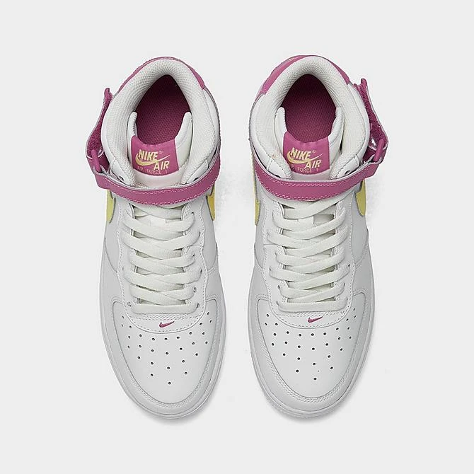 Big Kids' Nike Air Force 1 MId '07 LE Casual Shoes Summit White/Citron Tint/Cosmic Fuchsia/White - DH2933 100 7 Big Kids' Nike Air Force 1 MId '07 LE Casual Shoes Summit White/Citron Tint/Cosmic Fuchsia/White - DH2933 100 - Image 5