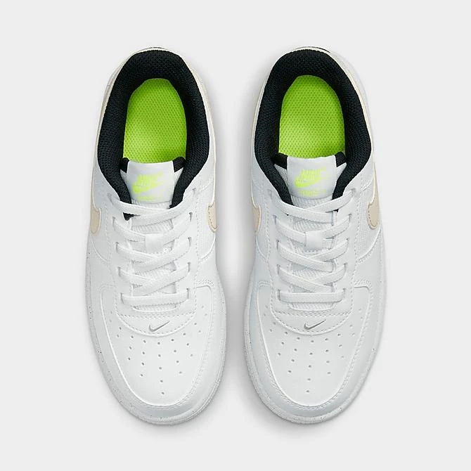 Little Kids' Nike Force 1 Next Nature Stretch Lace Casual Shoes White/Volt/Black/Light Bone - DH8696 101 7 Little Kids' Nike Force 1 Next Nature Stretch Lace Casual Shoes White/Volt/Black/Light Bone - DH8696 101 - Image 5