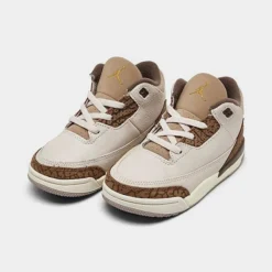 Nike Kids' Toddler Air Jordan Retro 3 Basketball Shoes Light Orewood Brown/Metallic Gold - DM0968 102 9 Nike Kids' Toddler Air Jordan Retro 3 Basketball Shoes Light Orewood Brown/Metallic Gold - DM0968 102 -Default Template 7 DM0968 102 P2