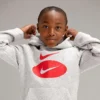 Boys' Nike Sportswear Swoosh Pack Pullover Hoodie Grey Heather/Team Red/University Red - DM8097 050 1 Boys' Nike Sportswear Swoosh Pack Pullover Hoodie Grey Heather/Team Red/University Red - DM8097 050 -Default Template 7 DM8097 050 M1