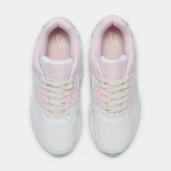 Nike Girls' Big Kids' Air Max 90 LTR Casual Shoes Summit White/Pink Foam/Coconut Milk - DQ0276G 100 -Default Template 7 DQ0276G 100 P5