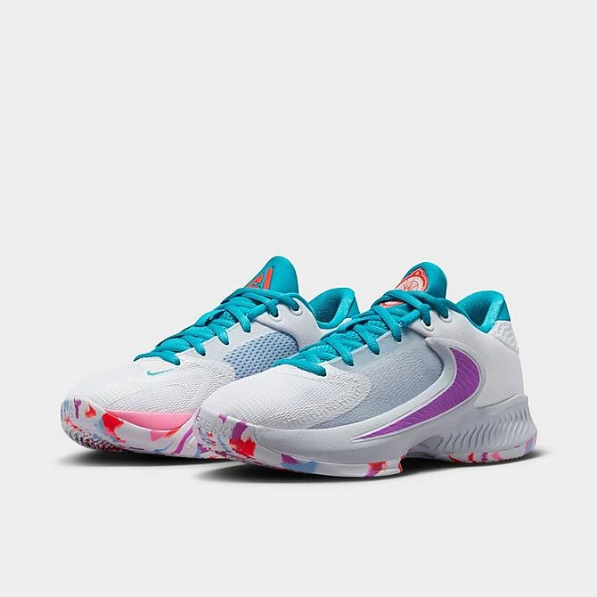 Big Kids' Nike Freak 4 Basketball Shoes White/Fuchsia Dream/Football Grey/Blue Lightning - DQ0553 102 4 Big Kids' Nike Freak 4 Basketball Shoes White/Fuchsia Dream/Football Grey/Blue Lightning - DQ0553 102 - Image 2