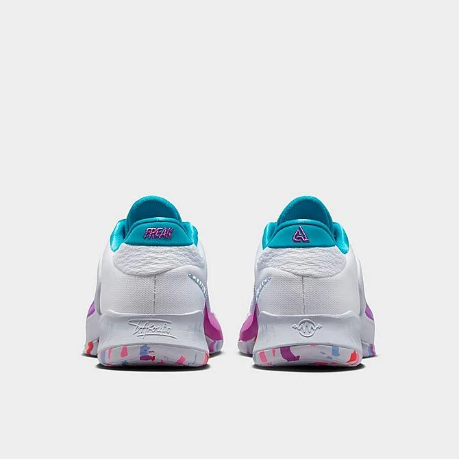 Big Kids' Nike Freak 4 Basketball Shoes White/Fuchsia Dream/Football Grey/Blue Lightning - DQ0553 102 6 Big Kids' Nike Freak 4 Basketball Shoes White/Fuchsia Dream/Football Grey/Blue Lightning - DQ0553 102 - Image 4