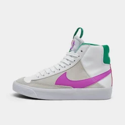 Big Kids' Nike Blazer Mid '77 SE Dance Casual Shoes White/Fuchsia Dream/Stadium Green/Picante Red - DQ6084Â 101
