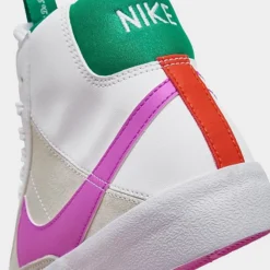 Big Kids' Nike Blazer Mid '77 SE Dance Casual Shoes White/Fuchsia Dream/Stadium Green/Picante Red - DQ6084 101 -Default Template 7 DQ6084 101 P3