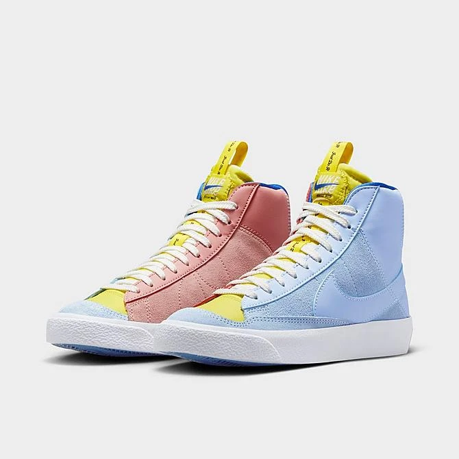 Big Kids' Nike Blazer Mid '77 SE Dance Casual Shoes Cobalt Bliss/Opti Yellow/Hyper Royal/Red Stardust - DQ6084 402 4 Big Kids' Nike Blazer Mid '77 SE Dance Casual Shoes Cobalt Bliss/Opti Yellow/Hyper Royal/Red Stardust - DQ6084 402 - Image 2