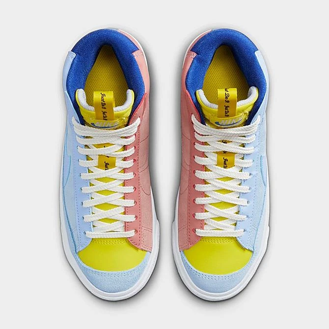Big Kids' Nike Blazer Mid '77 SE Dance Casual Shoes Cobalt Bliss/Opti Yellow/Hyper Royal/Red Stardust - DQ6084 402 7 Big Kids' Nike Blazer Mid '77 SE Dance Casual Shoes Cobalt Bliss/Opti Yellow/Hyper Royal/Red Stardust - DQ6084 402 - Image 5