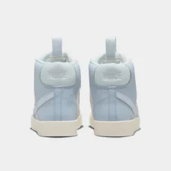 Girls' Little Kids' Nike Blazer Mid '77 SE Dance Stretch Lace Casual Shoes Blue Whisper/Sail/Black/Football Grey - DQ6085 401 -Default Template 7 DQ6085 401 P4