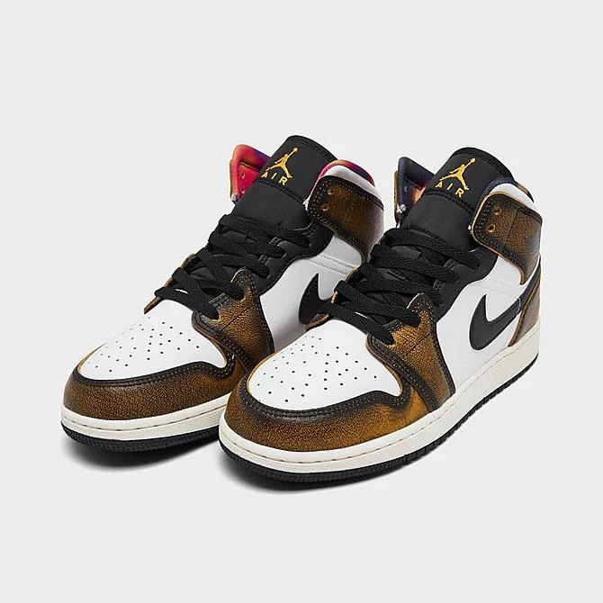 Nike Big Kids' Air Jordan Retro 1 Mid SE Casual Shoes Black/White/Sail/Taxi - DQ8418 071 4 Nike Big Kids' Air Jordan Retro 1 Mid SE Casual Shoes Black/White/Sail/Taxi - DQ8418 071 - Image 2