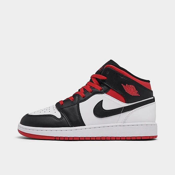 Nike Big Kids' Air Jordan Retro 1 Mid Casual Shoes White/Gym Red/Black - DQ8423 106 3 Nike Big Kids' Air Jordan Retro 1 Mid Casual Shoes White/Gym Red/Black - DQ8423 106