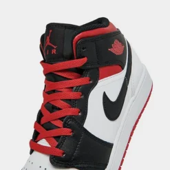Nike Big Kids' Air Jordan Retro 1 Mid Casual Shoes White/Gym Red/Black - DQ8423 106 10 Nike Big Kids' Air Jordan Retro 1 Mid Casual Shoes White/Gym Red/Black - DQ8423 106 -Default Template 7 DQ8423 106 P3