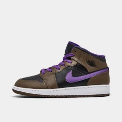Nike Big Kids' Air Jordan Retro 1 Mid Casual Shoes Palomino/Wild Berry/White - DQ8423Â 215