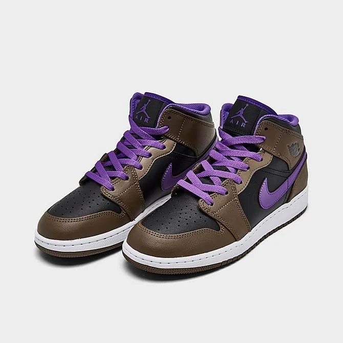 Nike Big Kids' Air Jordan Retro 1 Mid Casual Shoes Palomino/Wild Berry/White - DQ8423 215 4 Nike Big Kids' Air Jordan Retro 1 Mid Casual Shoes Palomino/Wild Berry/White - DQ8423 215 - Image 2