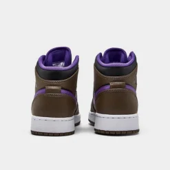 Nike Big Kids' Air Jordan Retro 1 Mid Casual Shoes Palomino/Wild Berry/White - DQ8423 215 11 Nike Big Kids' Air Jordan Retro 1 Mid Casual Shoes Palomino/Wild Berry/White - DQ8423 215 -Default Template 7 DQ8423 215 P4