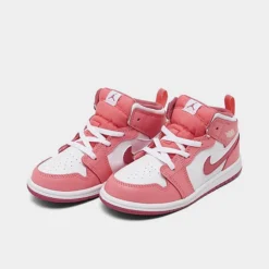 Nike Kids' Toddler Air Jordan Retro 1 Mid Casual Shoes Coral Chalk/Desert Berry/White - DQ8425G 616 -Default Template 7 DQ8425G 616 P2
