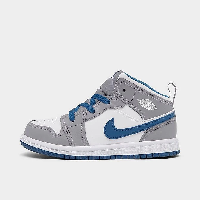 Nike Kids' Toddler Air Jordan Retro 1 Mid Casual Shoes Cement Grey/White/True Blue - DQ8425 014 3 Nike Kids' Toddler Air Jordan Retro 1 Mid Casual Shoes Cement Grey/White/True Blue - DQ8425 014