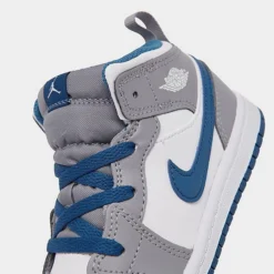 Nike Kids' Toddler Air Jordan Retro 1 Mid Casual Shoes Cement Grey/White/True Blue - DQ8425 014 10 Nike Kids' Toddler Air Jordan Retro 1 Mid Casual Shoes Cement Grey/White/True Blue - DQ8425 014 -Default Template 7 DQ8425 014 P3