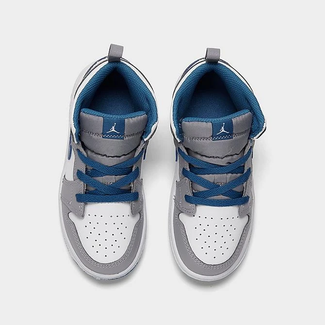 Nike Kids' Toddler Air Jordan Retro 1 Mid Casual Shoes Cement Grey/White/True Blue - DQ8425 014 7 Nike Kids' Toddler Air Jordan Retro 1 Mid Casual Shoes Cement Grey/White/True Blue - DQ8425 014 - Image 5