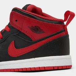 Nike Kids' Toddler Air Jordan Retro 1 Mid Casual Shoes Black/Fire Red/White - DQ8425 060 -Default Template 7 DQ8425 060 P3