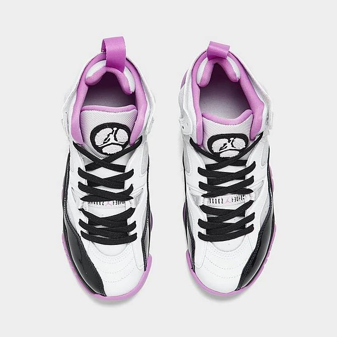 Nike Big Kids' Jordan Jumpman Two Trey Basketball Shoes White/Black/Barely Grape/Rush Fuchsia - DQ8431G 105 7 Nike Big Kids' Jordan Jumpman Two Trey Basketball Shoes White/Black/Barely Grape/Rush Fuchsia - DQ8431G 105 - Image 5