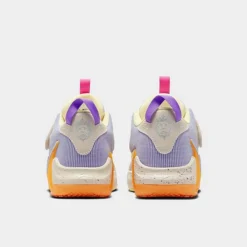 Little Kids' Nike LeBron Witness 7 Stretch Lace Basketball Shoes Light Orewood Brown/Action Grape/Vivid Orange/Cobalt Bliss - DQ8647 101 -Default Template 7 DQ8647 101 P4