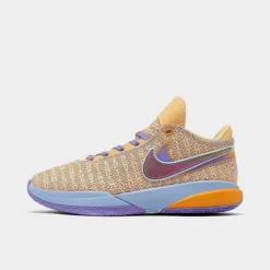 Big Kids' Nike Lebron 20 Basketball Shoes Celestial Gold/Multicolor/Cobalt - DQ8651 200