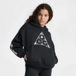 Kids' Nike ACG Icon Fleece Oversized Pullover Hoodie Black/Photon Dust/Photon Dust - DR5485 010