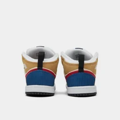 Nike Kids' Toddler Air Jordan Retro 1 Mid SE Casual Shoes White/Gym Red/Black/Pearl White - DR6959 100 -Default Template 7 DR6959 100 P4