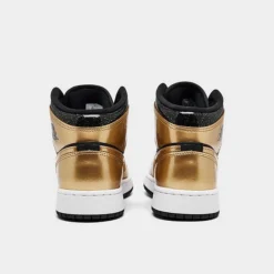 Nike Big Kids' Air Jordan Retro 1 Mid SE Casual Shoes Black/Metallic Gold/White - DR6967 071 -Default Template 7 DR6967 071 P4