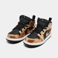 Nike Kids' Toddler Air Jordan Retro 1 Mid SE Casual Shoes Black/Metallic Gold/White - DR6969 071 -Default Template 7 DR6969 071 P2
