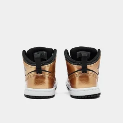 Nike Kids' Toddler Air Jordan Retro 1 Mid SE Casual Shoes Black/Metallic Gold/White - DR6969 071 -Default Template 7 DR6969 071 P4