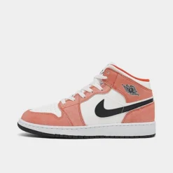 Nike Big Kids' Air Jordan Retro 1 Mid SE Casual Shoes Team Orange/Black/Sail/White - DV1336Â 800