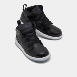 Nike Kids' Toddler Air Jordan Retro 1 Mid SE Casual Shoes Black/Dark Concord/White - DV1338 004 -Default Template 7 DV1338 004 P3