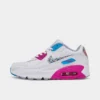 Nike Big Kids' Air Max 90 LTR SE Casual Shoes White/Multicolor/Active Fuchsia - DV1843 100 -Default Template 7 DV1843 100 P1