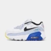 Kids' Toddler Nike Air Max 90 Casual Shoes White/Blue Whisper/Hyper Royal/Black - DV3609 101 -Default Template 7 DV3609 101 P1