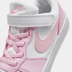 Girls' Little Kids' Nike Court Borough Low Recraft Stretch Lace Casual Shoes White/Pink Foam - DV5457G 105 -Default Template 7 DV5457G 105 P3