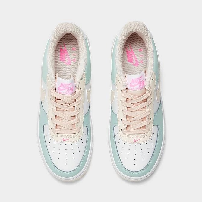 Big Kids' Nike Air Force 1 Low Casual Shoes Jade Ice/Guava Ice/White/Pink Spell - DV7762G 300 7 Big Kids' Nike Air Force 1 Low Casual Shoes Jade Ice/Guava Ice/White/Pink Spell - DV7762G 300 - Image 5