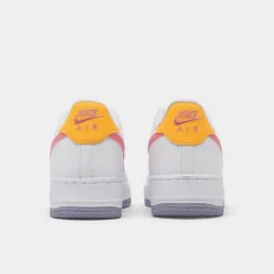 Big Kids' Nike Air Force 1 Low Casual Shoes White/Coral Chalk/Laser Orange - DV7762 100 -Default Template 7 DV7762 100 P4