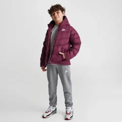 Kids' Nike Synthetic Fill Hooded Puffer Jacket Dark Beetroot - DX1264 638 -Default Template 7 DX1264 638 M2