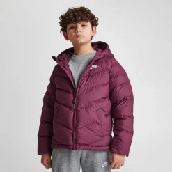 Kids' Nike Synthetic Fill Hooded Puffer Jacket Dark Beetroot - DX1264 638 -Default Template 7 DX1264 638 M3