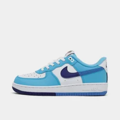 Little Kids' Nike Force 1 LV8 2 Casual Shoes White/Light Photo Blue/Deep Royal Blue - DX2164Â 100