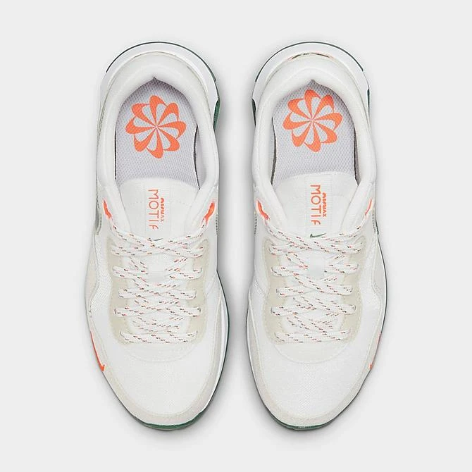 Big Kids' Nike Air Max Motif Casual Shoes White/Safety Orange/Light Bone/Gorge Green - DX2957 100 7 Big Kids' Nike Air Max Motif Casual Shoes White/Safety Orange/Light Bone/Gorge Green - DX2957 100 - Image 5