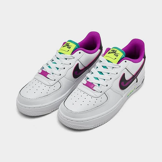 Big Kids' Nike Air Force 1 LV8 SE Casual Shoes White/Black/Vivid Purple/Light Menta - DX3933 100 4 Big Kids' Nike Air Force 1 LV8 SE Casual Shoes White/Black/Vivid Purple/Light Menta - DX3933 100 - Image 2