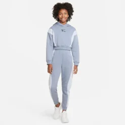 Girls' Nike Air French Terry Jogger Pants Ashen Slate/Blue Whisper/Black - DX5041 493 -Default Template 7 DX5041 493 M3