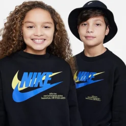 Kids' Nike Sportswear Icon Fleece Oversized Sweatshirt Black - DX5140 010 -Default Template 7 DX5140 010 M4