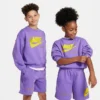 Kids' Nike Sportswear Icon Fleece Oversized Sweatshirt Action Grape - DX5140 542 -Default Template 7 DX5140 542 M1