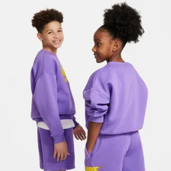 Kids' Nike Sportswear Icon Fleece Oversized Sweatshirt Action Grape - DX5140 542 -Default Template 7 DX5140 542 M3