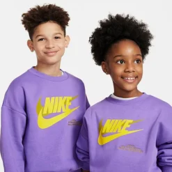 Kids' Nike Sportswear Icon Fleece Oversized Sweatshirt Action Grape - DX5140 542 -Default Template 7 DX5140 542 M4