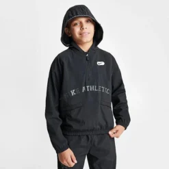 Kids' Nike Athletics Repel Half-Zip Woven Training Jacket Black/Black/Black/White - DX5365 010 -Default Template 7 DX5365 010 M3